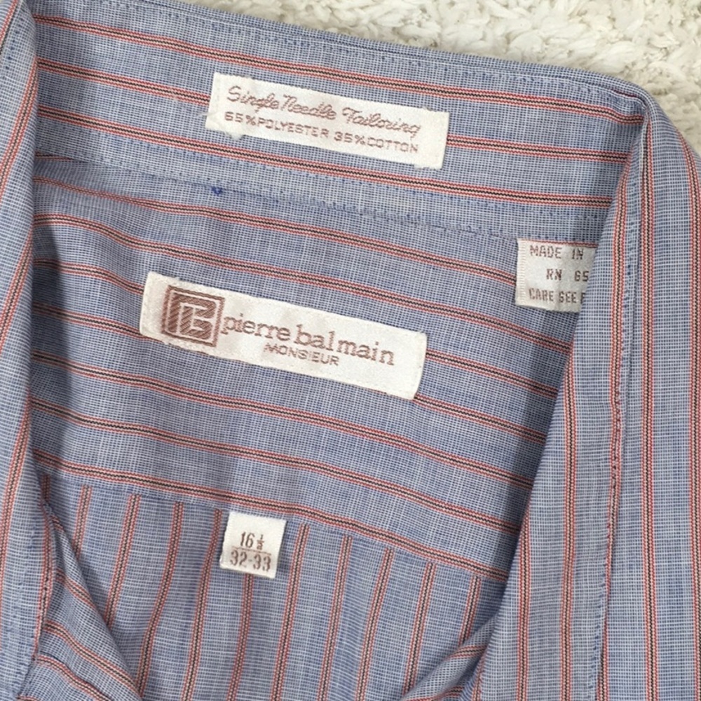 Balmain blue and red striped shirt